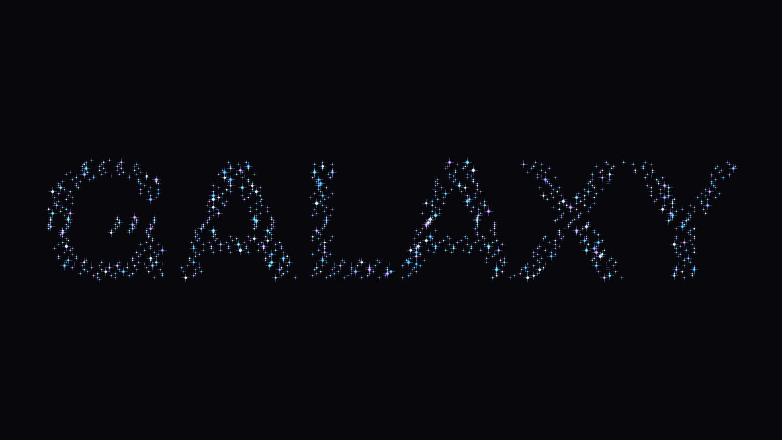 Galaxy -- rhinestone constellation spelling GALAXY