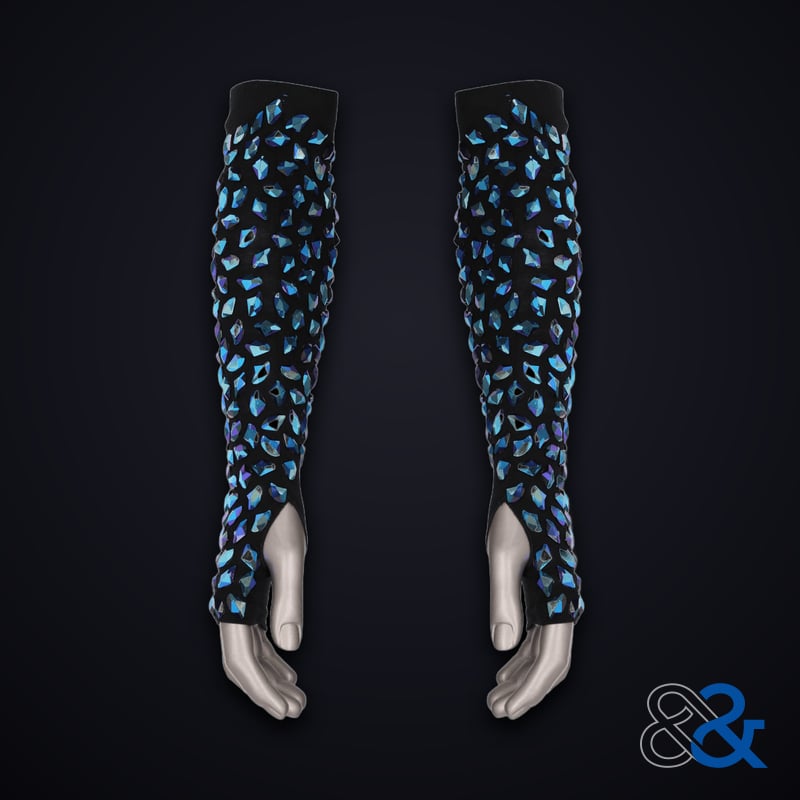 Galaxy Arm Sleeves -- front view on mannequin arms
